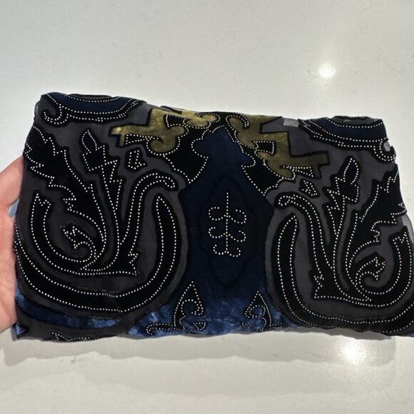 Avenue Scarf Sheer Burnout Velvet Silk Blend Goth Fairy Boho Festival 90s Look - Picture 4 of 12